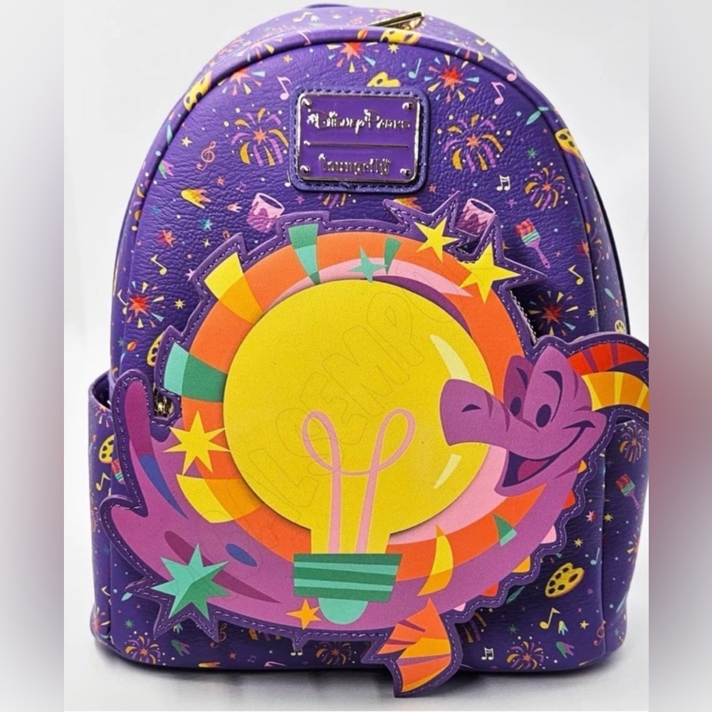 2025 Disney Parks Loungefly Epcot Festival Of The Arts Figment Glow Backpack